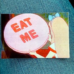 "alice eat me" sticker